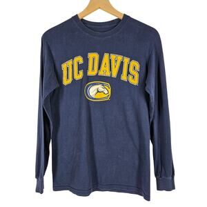 FANATICS UC DAVIS MEN'S LONG SLEEVE NAVY BLUE T-SHIRT – SIZE MEDIUM